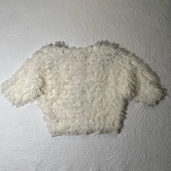 Vintage Women's 80s Shaggy Pastel Hand Crochet Pullover Knit Sweater - Picture 5 of 6